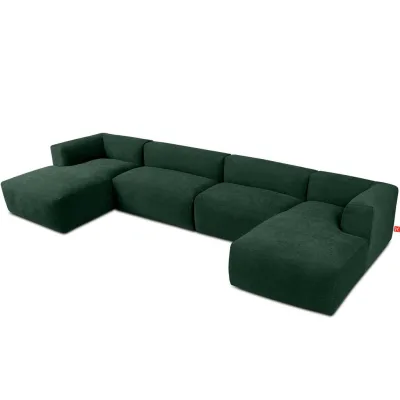 Konsimo® Panorama-Ecksofa Grün 400x73x176 cm