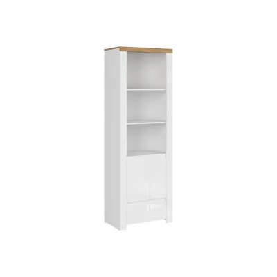 Konsimo® Regal Weiß, Eiche Wotan 68x202x42 cm
