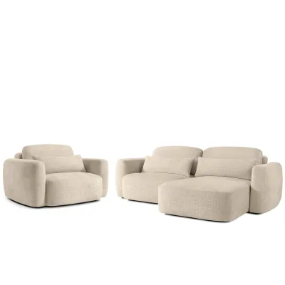 Konsimo® Sitzgarnitur Creme 245x85x165 cm