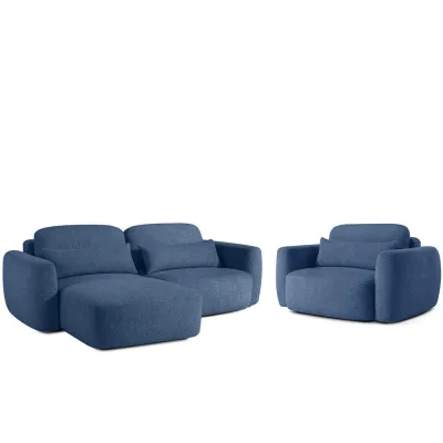 Konsimo® Sitzgarnitur Dunkelblau 245x85x165 cm