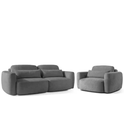 Konsimo® Sitzgarnitur Dunkelgrau 245x85x115 cm