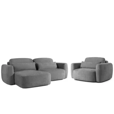 Konsimo® Sitzgarnitur Dunkelgrau 245x85x165 cm