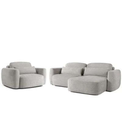 Konsimo® Sitzgarnitur Hellgrau 245x85x165 cm