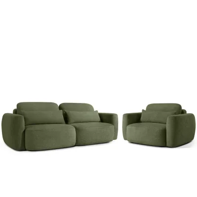 Konsimo® Sitzgarnitur Olivgrün 245x85x115 cm