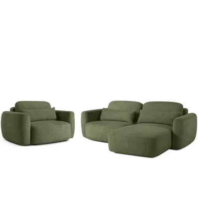 Konsimo® Sitzgarnitur Olivgrün 245x85x165 cm