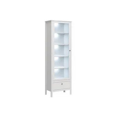 Konsimo® Vitrinenschrank Weiß 65x201x37 cm