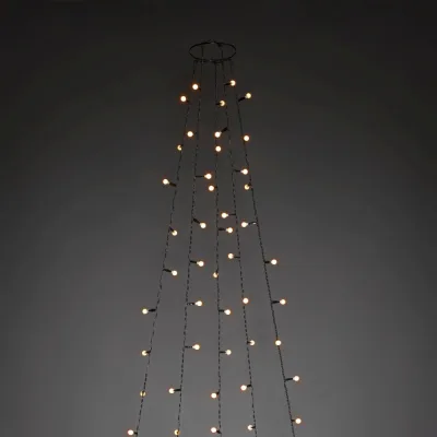KONSTSMIDE LED Baummantel mit Ring Ø 11, Globes, 5 Stränge à 40 Dioden, 200 bernsteinf. Dioden, 30V, Innen