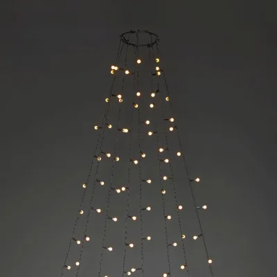 KONSTSMIDE LED Baummantel mit Ring Ø 11, Globes, 8 Stränge à 30 Dioden, 240 bernsteinf. Dioden, Außen(IP44)