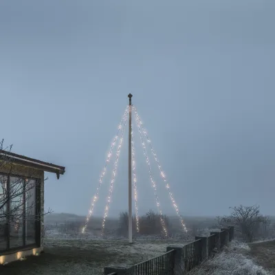 KONSTSMIDE LED Fahnenmastbeleuchtung mit Ring, 5 Stränge à 100 gefr. Dioden, 500 ww Dioden,  Außen (IP44)