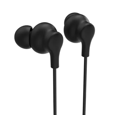 "Kopfhörer ""Popply"", In-Ear, Mikrofon, Kabelknickschutz, 3,5 mm, Schwarz (00221798)"