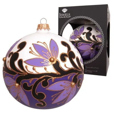 Krebs Glas Lauscha Christbaumkugel Violett 8x8x8 cm