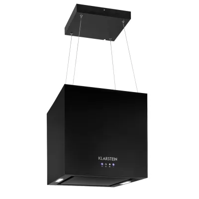 Kronleuchter Inselabzugshaube 596m³/h LED-Panel EEK A Schwarz