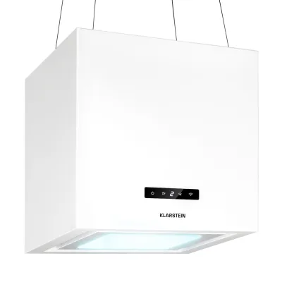 Kronleuchter Smart Inselabzugshaube 595m³/h App-Steuerung LED-Panel Weiß