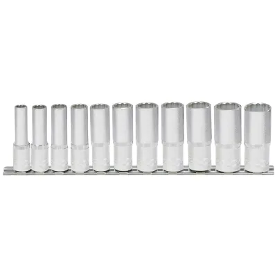 KS Tools 3/8 12-kant-Stecknuss-Satz, lang, 11-tlg