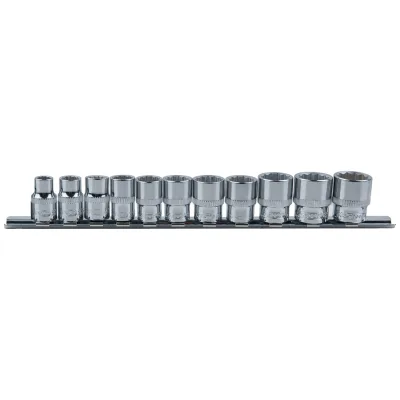 KS Tools 3/8 CHROMEplus 12-kant-Stecknuss-Satz, 11-tlg. 8-19 mm