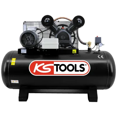 KS Tools Kompressor mit Druckluftbehälter 270 L - 10 bar - 5,5 PS - 380 V Drehstrom