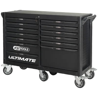 KS Tools Leerer Werkstattwagen ULTIMATE, 13 Schubladen und 6 Rollen