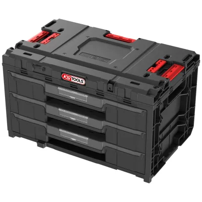 KS Tools SCM-Kiste mit 3 Schubladen, 9 herausnehmbaren Trennwänden und 21 Bechern