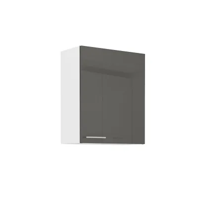 Küche Hängeschrank 60 Lara Grau Hochglanz + Weiss matt Küchenzeile Küchenblock