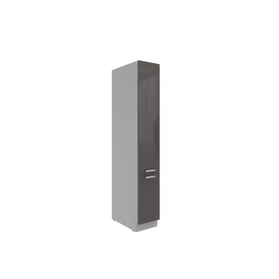Küchen Apothekerschrank 30 cm GREY Grau hochglanz Küchenzeile Küchenblock