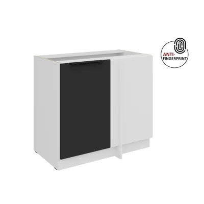Küchen Eckschrank 105 cm Küche ARIA Schwarz matt Anti Fingerprint Küchenzeile