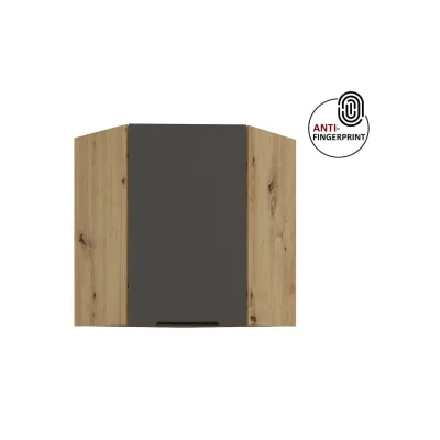 Küchen Eckschrank 60 cm Küche ARIA Graphite matt Anti Fingerprint Küchenzeile
