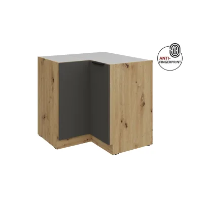 Küchen Eckschrank 90x90 Küche ARIA Graphite matt Anti Fingerprint Küchenzeile