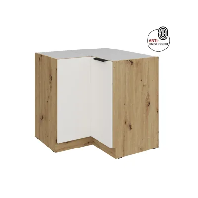 Küchen Eckschrank 90x90 Küche ARIA Weiss ultra matt Anti Fingerprint Küchenzeile