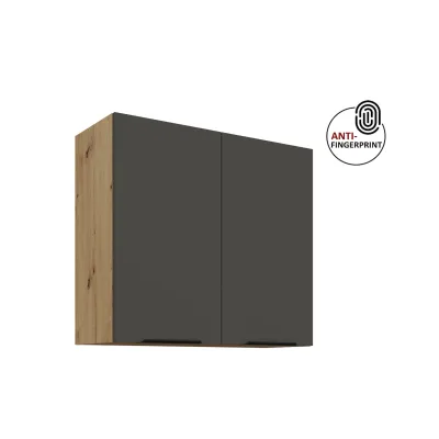 Küchen Hängeschrank 80 Küche ARIA Graphite matt Küchenzeile Anti Fingerprint