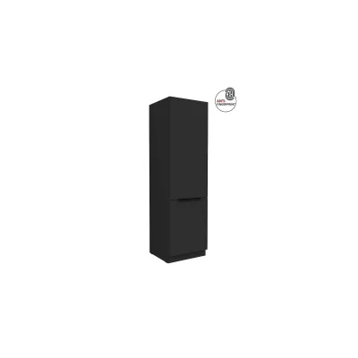 Küchen Hochschrank 60 cm Küche ARIA Schwarz matt Anti Fingerprint Küchenzeile