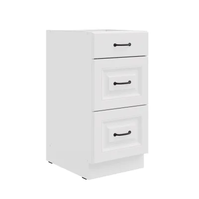 Küchen Unterschrank 40 cm Stilo Weiß Vollauszug Soft-Close Küche Einbauküche