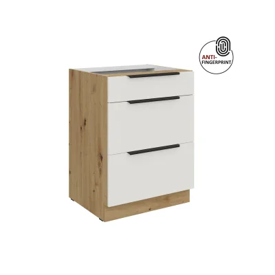 Küchen Unterschrank 60 Küche ARIA Weiss ultra matt Anti Fingerprint Küchenzeile