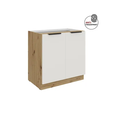 Küchen Unterschrank 80 Küche ARIA Weiss ultra matt Anti Fingerprint Küchenzeile