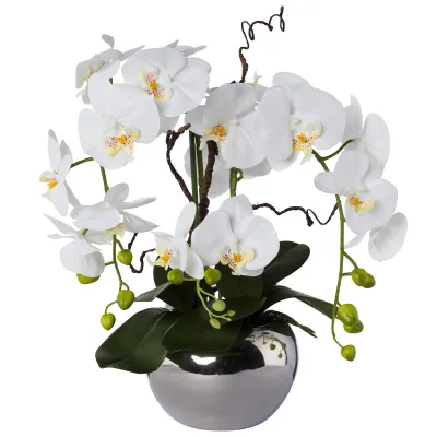 Künstliche Phalaenopsis 'Real Touch', weiß, Höhe ca. 55 cm