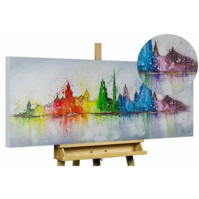 Kunstloft Acrylbild Grau, Mehrfarbig 120x60 cm