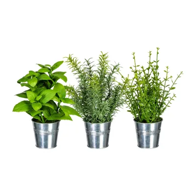 Kunstpflanze Kräutermix Set. Höhe ca. 23-26 cm, 3er-Set
