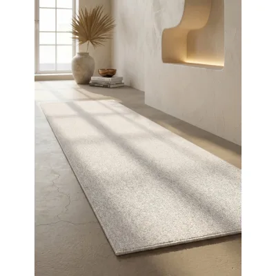Kurzflorteppich AMMER, einfarbig, Creme, 80 x 250 cm