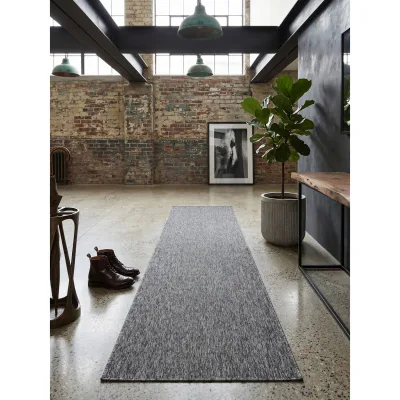 Kurzflorteppich AMMER, einfarbig, Grau, 80 x 250 cm