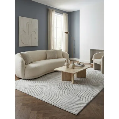 Kurzflorteppich ILLER, mit 3D-Design, Florhöhe 12 mm, Silber, 160 x 230 cm