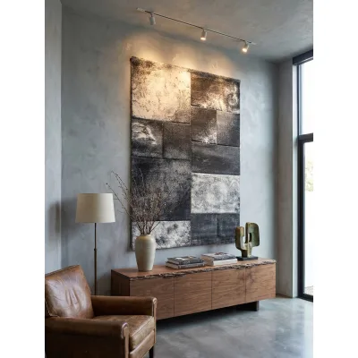 Kurzflorteppich LATEMAR, kariert, aus Polypropylen, Grau, 200 x 290 cm