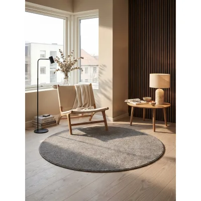 Kurzflorteppich MAIN, einfarbig, Beige, Ø 160 cm