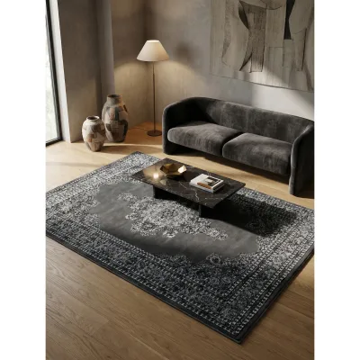 Kurzflorteppich TANNHEIM, orientalisch, Florhöhe 12 mm, Grau, 80 x 150 cm