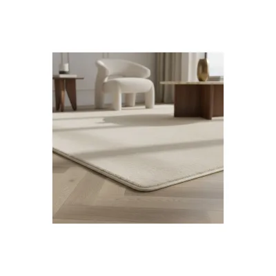 Kurzflorteppich Waschbar ISAR, einfarbig, Creme, 60 x 100 cm