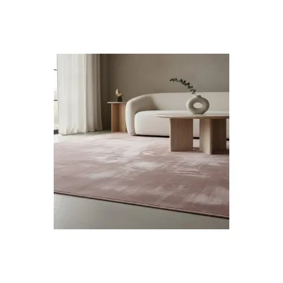 Kurzflorteppich Waschbar LECH, einfarbig, Rosa, 80 x 150 cm