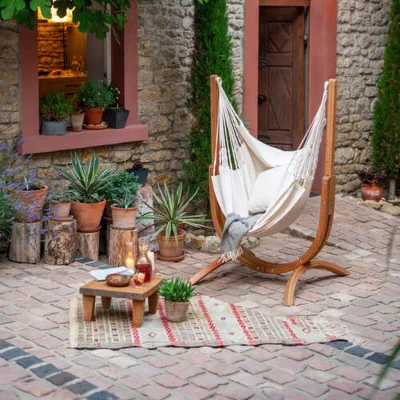 La Siesta Hängematte Natur, Weiß 100x152x92 cm