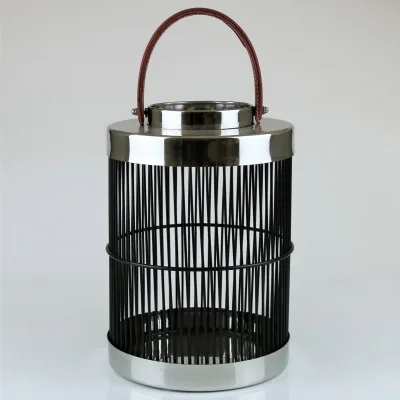 Laterne mit Stäben, schwarz, Ø20xH40 cm