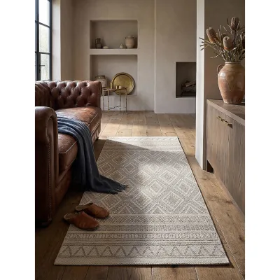 Läufer Flachgewebe Beige 80x150 cm - ESERA   Kadima Design