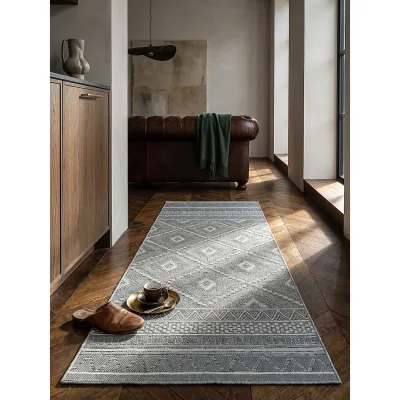 Läufer Flachgewebe Grau 67x180 cm - ESERA   Kadima Design