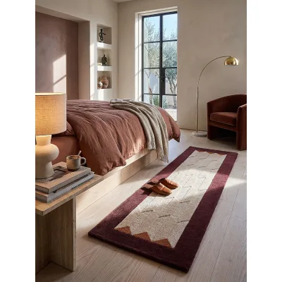Läufer geometrisch Bordeauxrot 60 x 230 cm - DARENT   Kadima Design