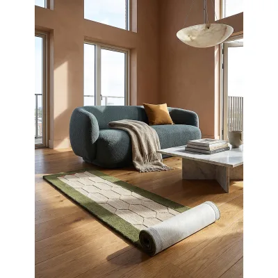 Läufer geometrisch Erdtöne-Grün 60 x 230 cm - DARENT   Kadima Design